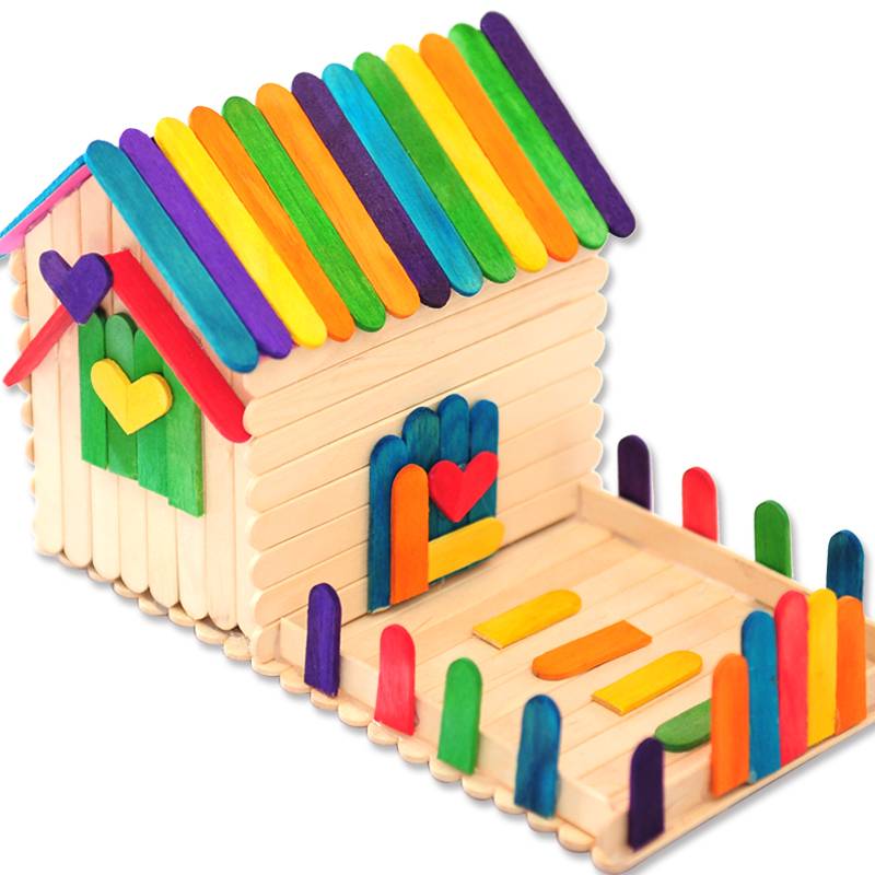 雪糕棒diy小房子模型小屋创意亲子活动幼儿园儿童手工制作材料包