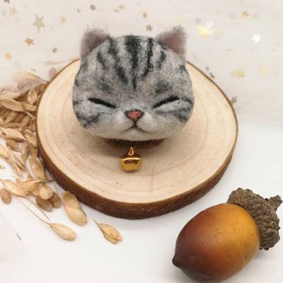 柯基屁股钥匙扣 羊毛毡戳戳乐 diy材料包 美短 刺绣手工 猫咪玩偶