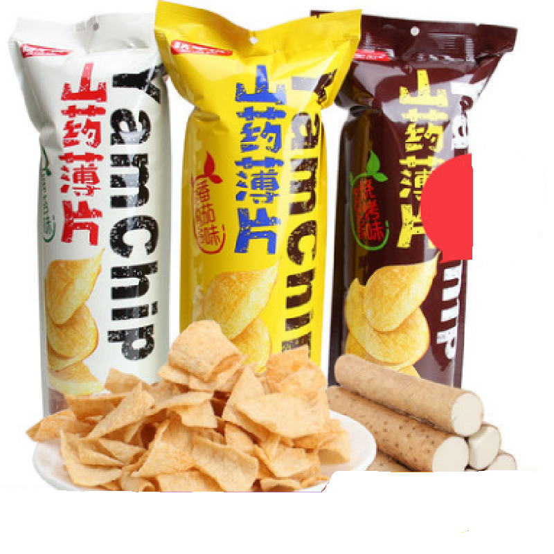 诱の滋味 山药薄片90g×3袋 海苔味脆片番茄味薯片香辣味山药脆片