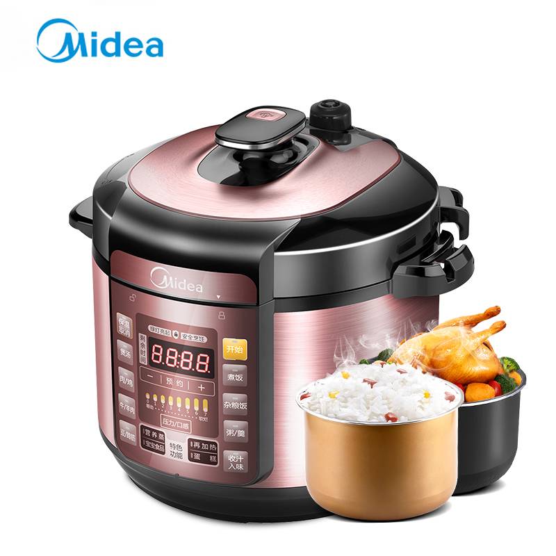 Midea/美的 MY-YL60Simple101电压力锅双胆6L升家用电高压锅饭煲