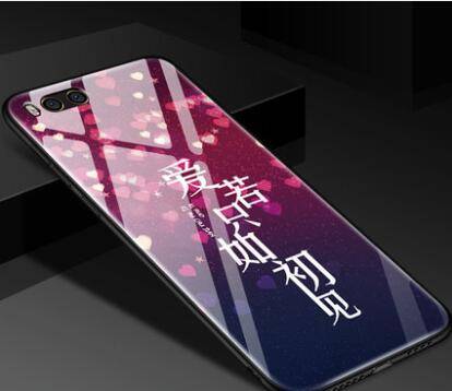 小米6手机壳小米六保护套全包边MI6玻璃镜面简约M6防摔硅胶超薄卡通可爱男女个性创意潮牌夏日网红