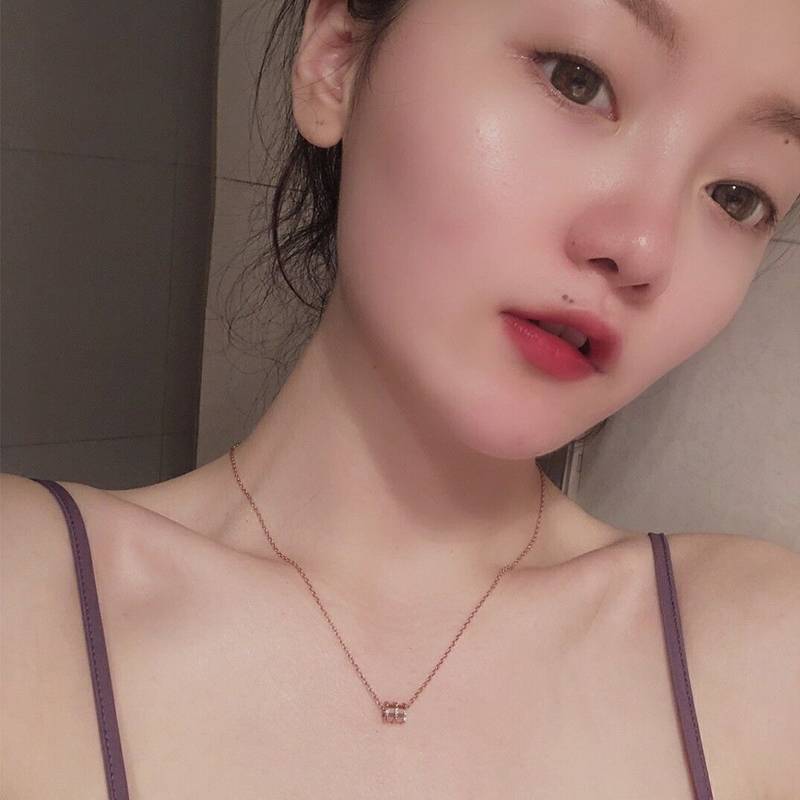 S925银项链女复古简约明星同款小蛮腰18K玫瑰金锁骨链学生闺蜜链