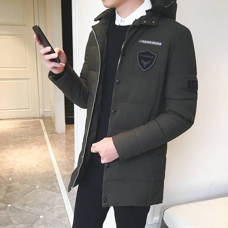 男士冬季外套棉衣中长款2019新款秋冬季羽绒棉服韩版潮流棉袄加厚