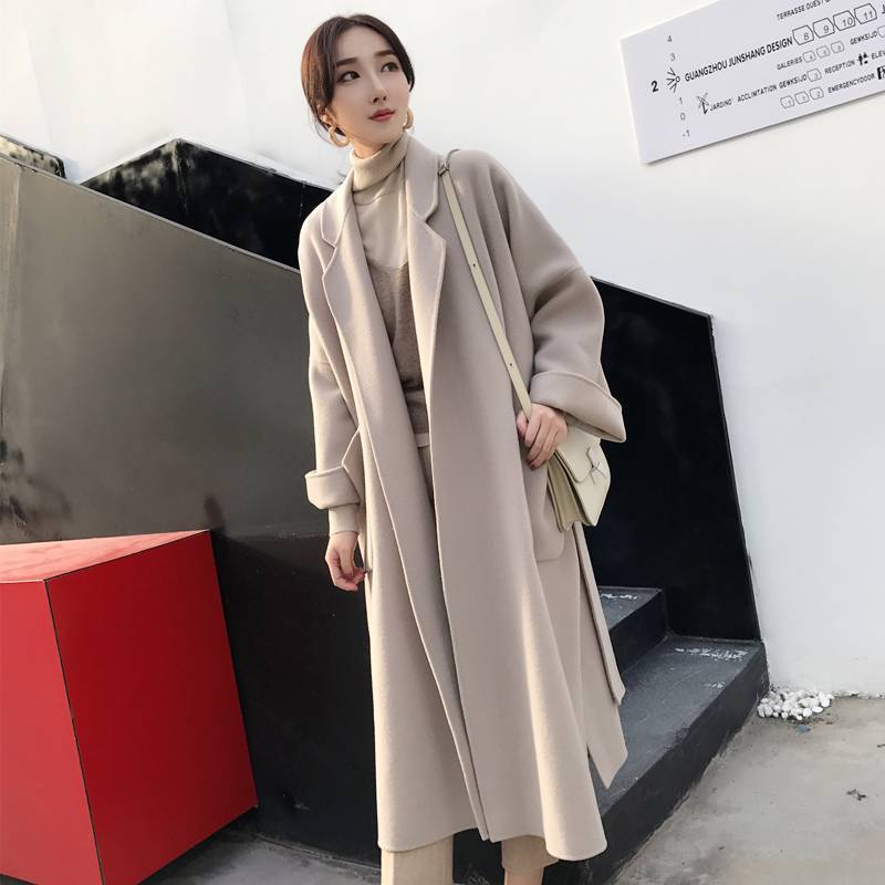 加棉/不加棉 2019新款秋冬呢子大衣女中长款过膝赫本风毛呢外套女
