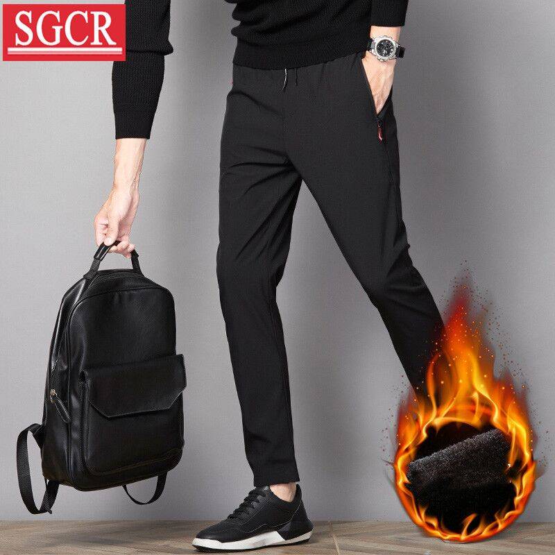 SGCR冬季加绒裤子男士运动裤宽松2019新款韩版潮流工装休闲长裤