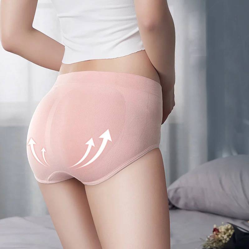 日系中腰按摩暖宫纯棉裆无痕收腹高弹蜂巢内裤女