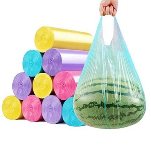 20-600只垃圾袋家用手提点断式加厚黑色彩色一次性背心大号塑料袋