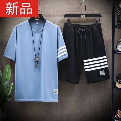 T恤夏季休闲男士短袖短裤青年运动服宽松套装衣服男