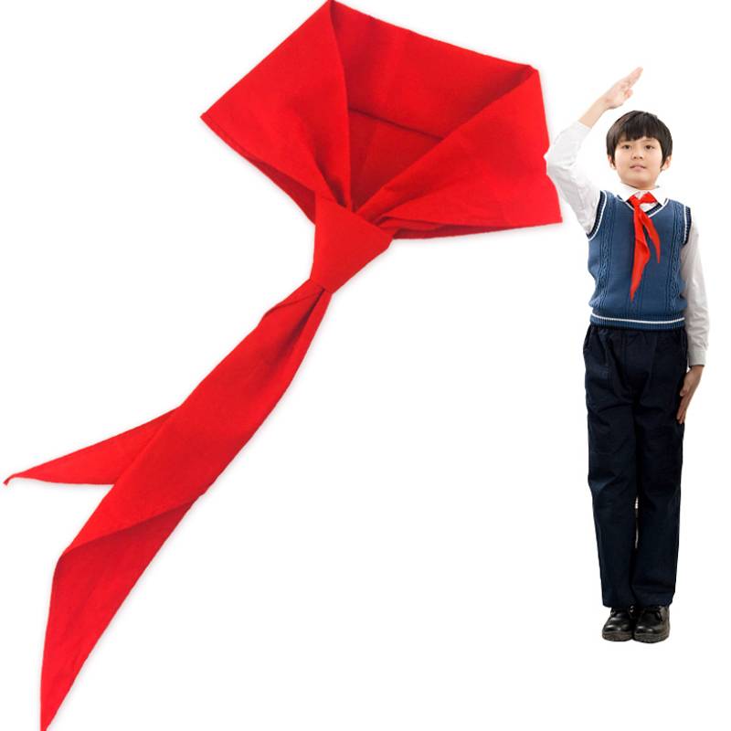 标准红领巾小学生纯棉红领巾免打款棉布红领巾1米1.2米1.