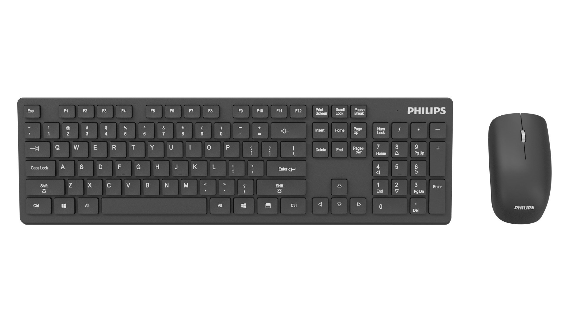 飞利浦无线键盘鼠标套装办公商务笔记本电脑台式巧克力静音超薄白