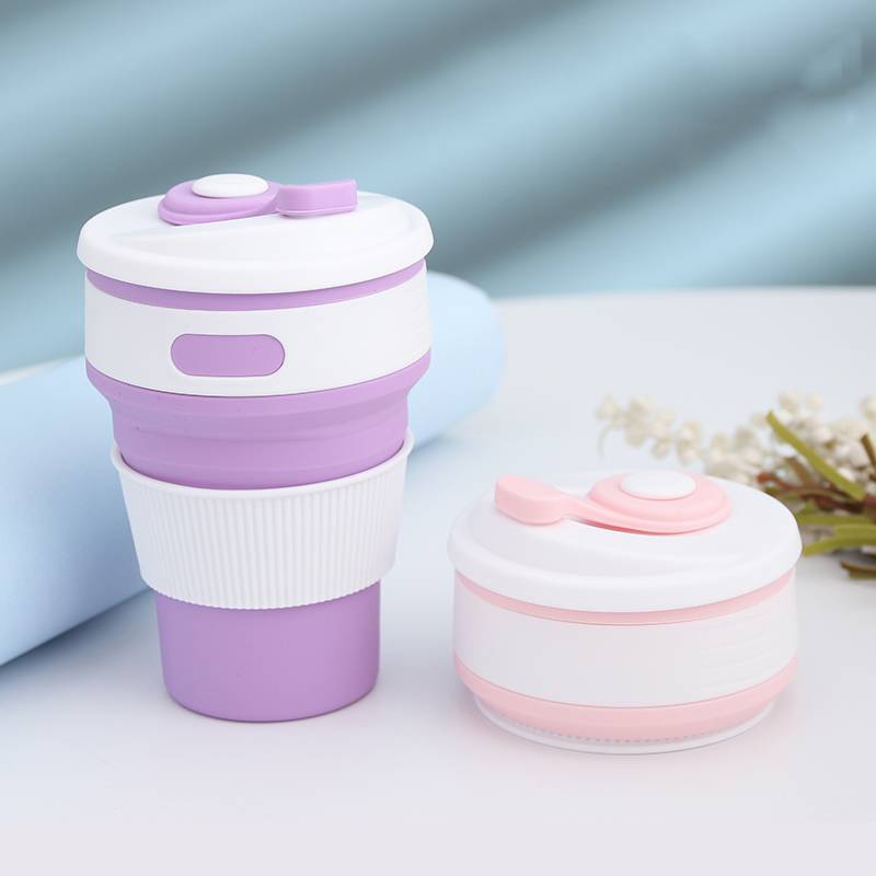 旅行折叠水杯便携伸缩杯随身硅胶杯户外多功能环保杯漱口杯压缩杯